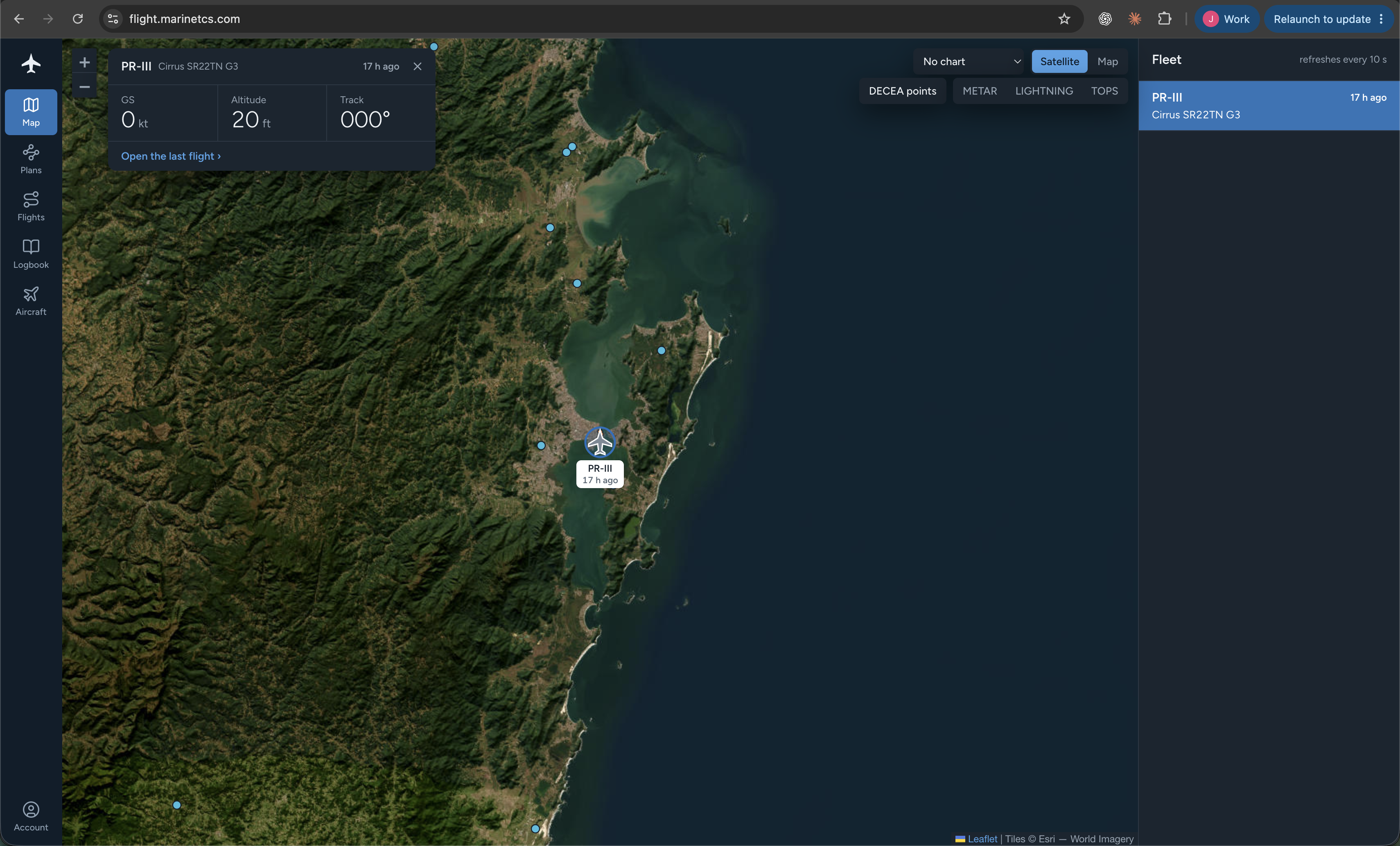 Sua frota no mapa na plataforma web FlightMate